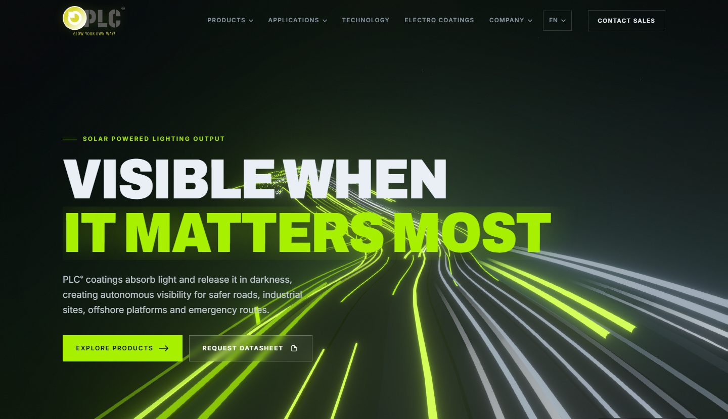 Schermafbeelding van de homepage van plccoating.com